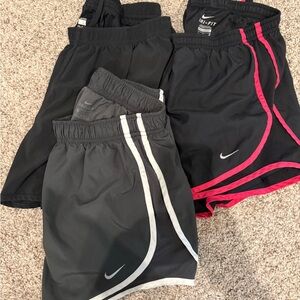 Nike Black and Gray Athletic Shorts Lightweight Performance Wear